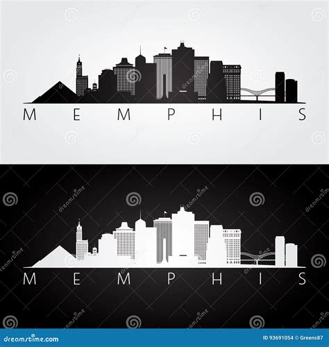 Memphis Skyline Silhouette. Cartoon Vector | CartoonDealer.com #228335581