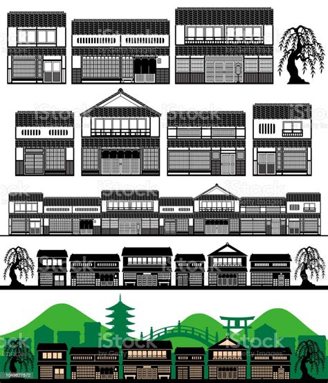 Machiya Rumah Tradisional Jepang Ilustrasi Stok - Unduh Gambar Sekarang - Kyoto, Prefektur Kyoto ...