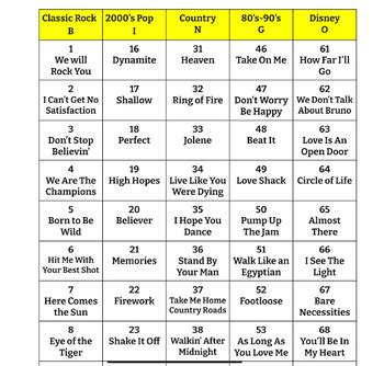 Musical Song Bingo by My Music Store | TPT