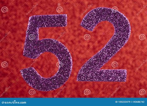 Number Fifty-two Purple Over a Red Background. Anniversary Stock Image - Image of bright, design ...