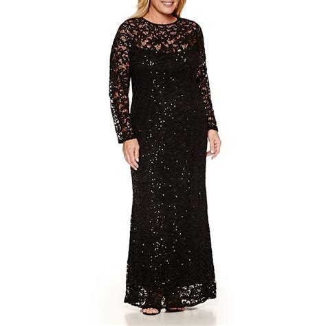 JCPenney | Sequin evening gowns, Women long sleeve dress, Long sleeve ...