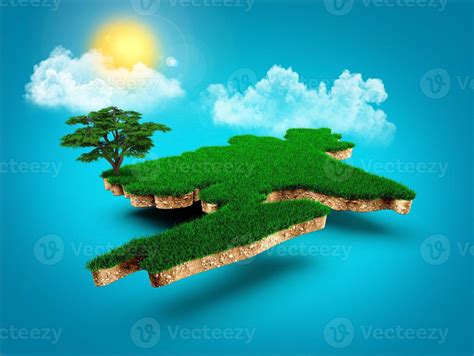 Bangladesh Map, Realistic 3D Map of Bangladeshi Clouds Tree sun rays on ...