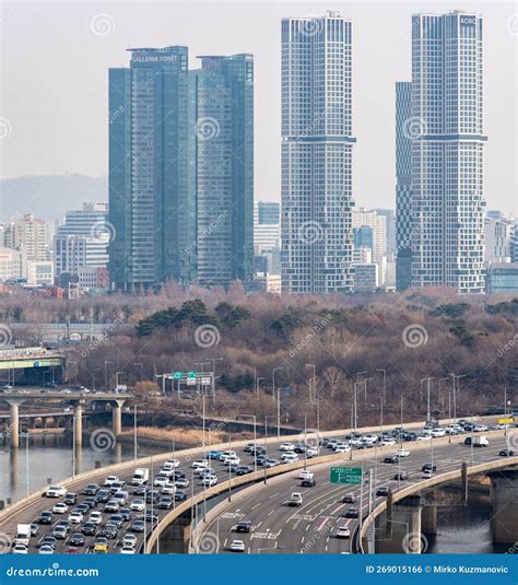 Seoul South Korea Capital Urban Areal Cityscape on a Smoggy Day ...