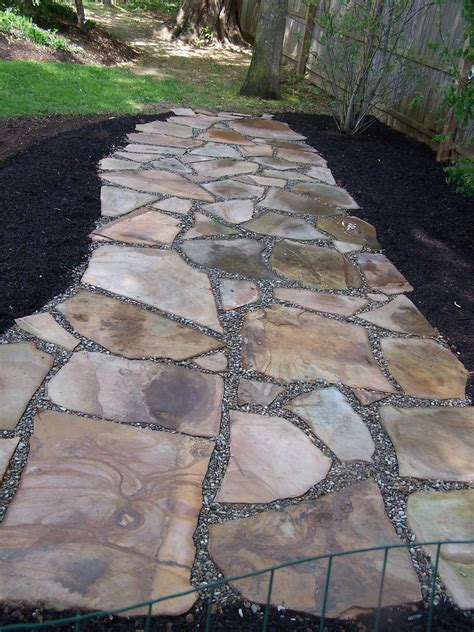 irregular natural stone permeable patio with pea gravel joints | Patio ...