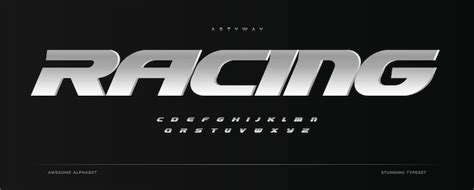 Premium Vector | Racing alphabet speed sport font automotive type