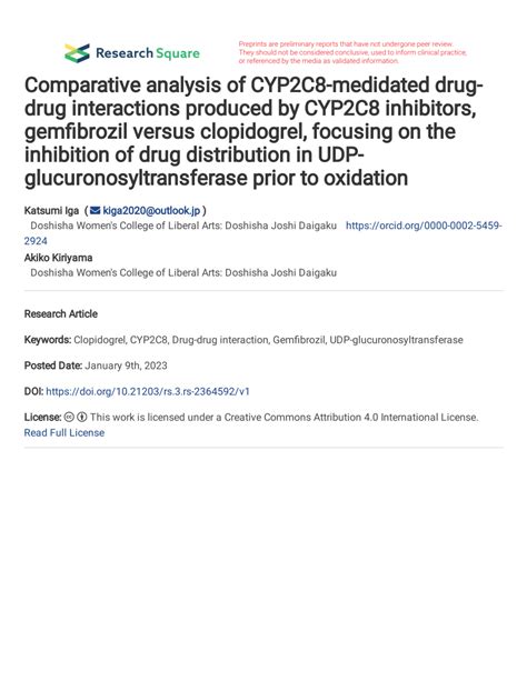 (PDF) Comparative analysis of CYP2C8-medidated drug-drug interactions produced by CYP2C8 ...