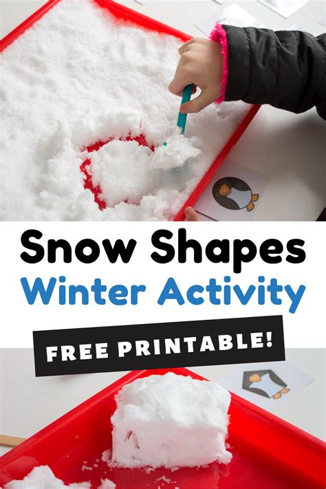 Free Printable Snow Shapes Winter Math Activity for Kids