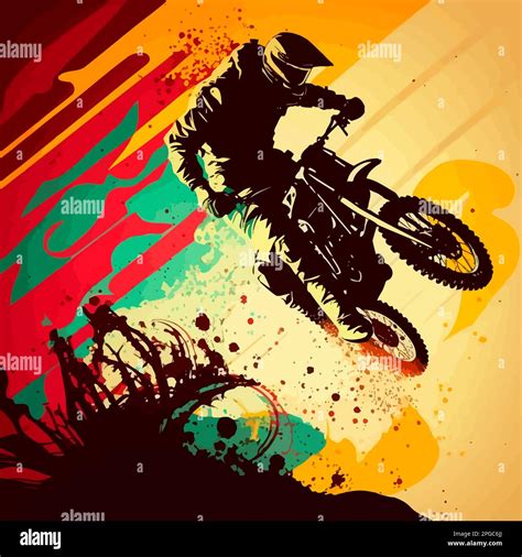 motocross jump nature dirt background illustration Stock Photo - Alamy