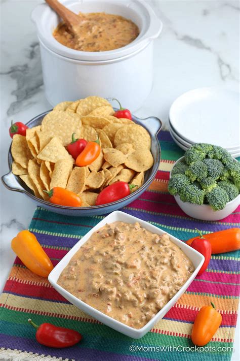 Crockpot Rotel Dip Recipe - Only 4 Ingredients - Moms with Crockpots