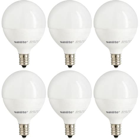 Sunlite 60-Watt Equivalent Frost Warm White G16.5 Dimmable LED Light ...