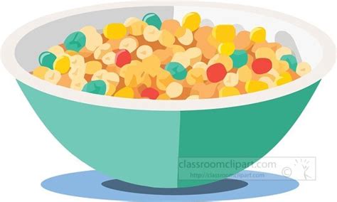 Breakfast Clipart-bowl of colorful cereal