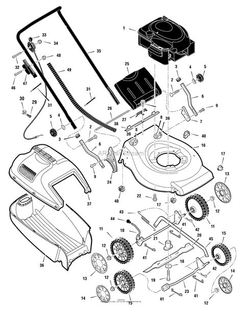 Murray 880395x57NA - Walk-Behind Mower (2006) Parts Diagram for 482mm (19 in) Push Mower