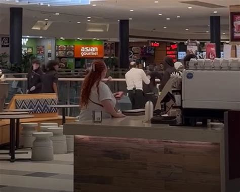 Westfield Geelong brawl: Wild moment eight teenagers exchange blows at ...