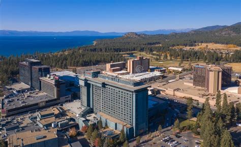 Stateline, Nevada Casinos on the Lake Tahoe Skyline. Editorial Stock Image - Image of harvey ...