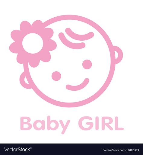 Baby girl face icon symbol isolated background Vector Image