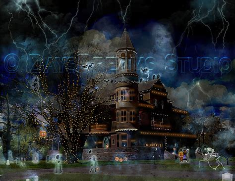 Halloween Victorian Haunted Mansion, Ghoulish, Ghosts, Skeletons ...