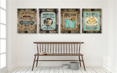 Teal Farmhouse Kitchen Decor Country Decor Rustic Wall Art