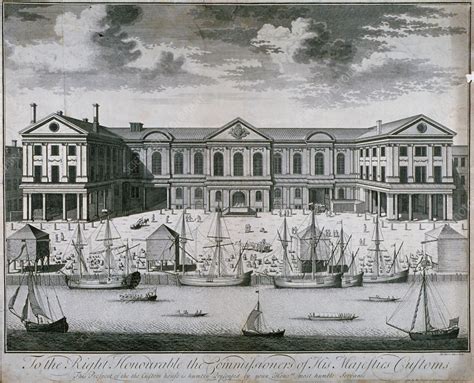 The Custom House from the River Thames, as it was in 1714 - Stock Image - C042/7728 - Science ...