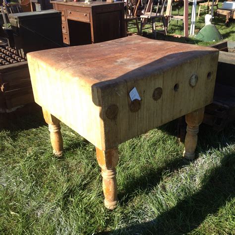 Antique Butcher Block Table