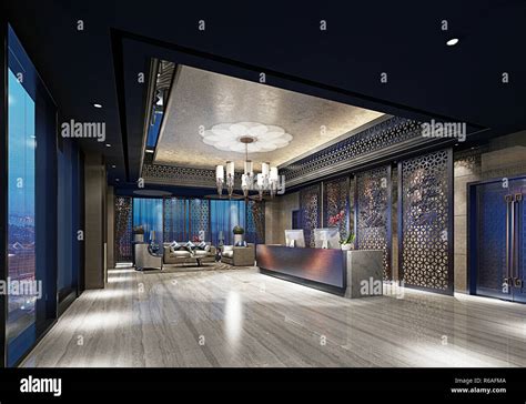 Modern and Luxury Hotel Lobby Reception Stock Photo - Alamy