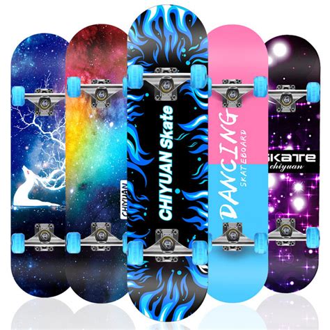 80x21cm double kick skateboard for beginner＆professional 3a grade 7 layers maple with non-slip ...