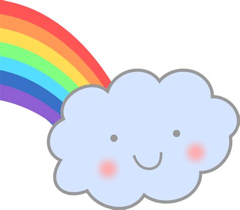 Public Domain Clip Art Image | Cute Cloud with Rainbow | ID: 13946007018033 | PublicDomainFiles.com