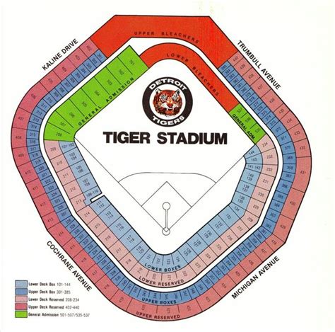 Detroit Tigers Stadium Seating Map - Detroit Tigers Lover