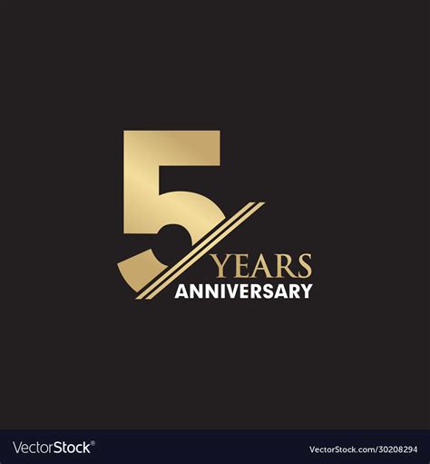 5th year anniversary emblem logo design template Vector Image