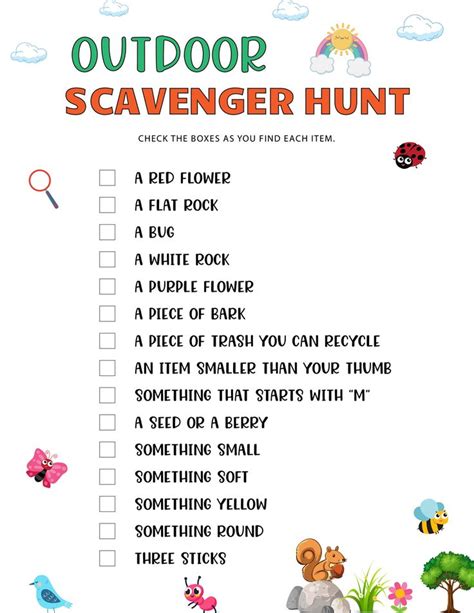 Nature Scavenger Hunt for Kids Printable | Scavenger hunt for kids, Outdoor scavenger hunts ...