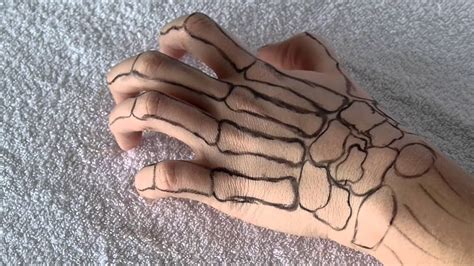 Skeleton hand halloween makeup tutorial - YouTube