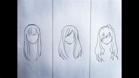 How to draw female anime hair [slow tutorial] part 2 - YouTube