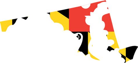 Maryland State Outline with Flag Background - Openclipart