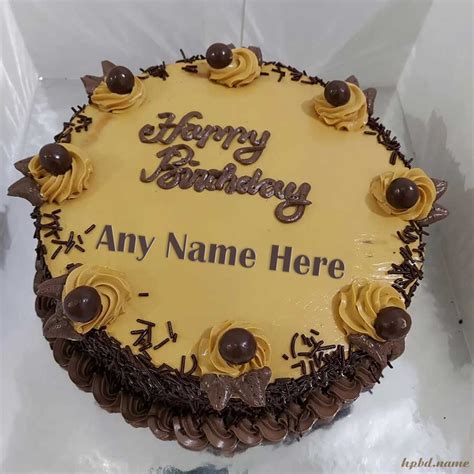 Chocolate Happy Birthday Wishes Cake With Name