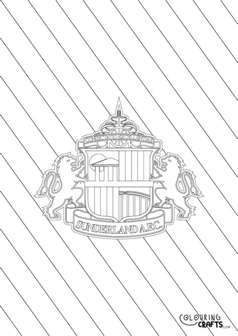 Striped Sunderland AFC Badge Printable Colouring Page - Colouring Crafts