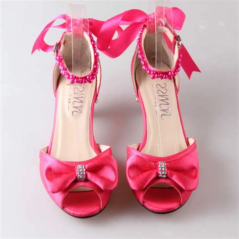 Aliexpress.com : Buy Fashion hot pink med low heel sandals D'orsay ...