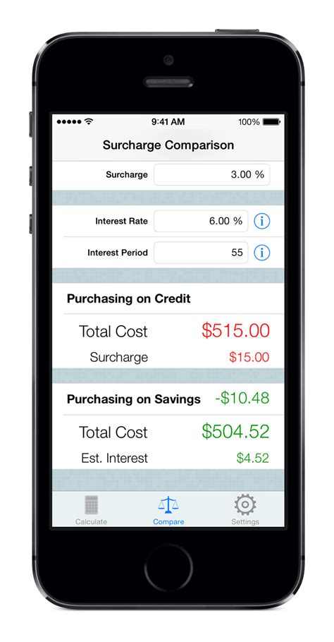 Surcharge Calculator - iPhone app for calculating credit card surcharges