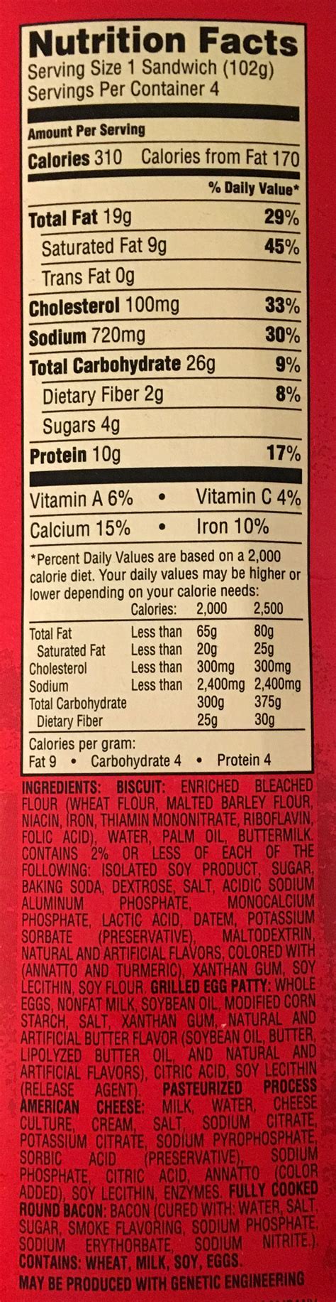 Nutrition Facts For Eggs And Bacon | Besto Blog