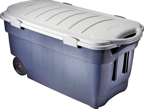 Roughneck FG246300DIM Jumbo Wheeled Storage Tote Box, 45 gal, 42.3 in L ...