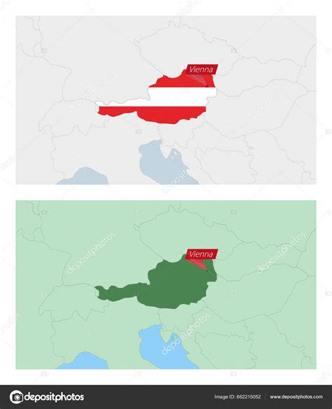 Austria Map Pin Country Capital Two Types Austria Map Neighboring Stock ...