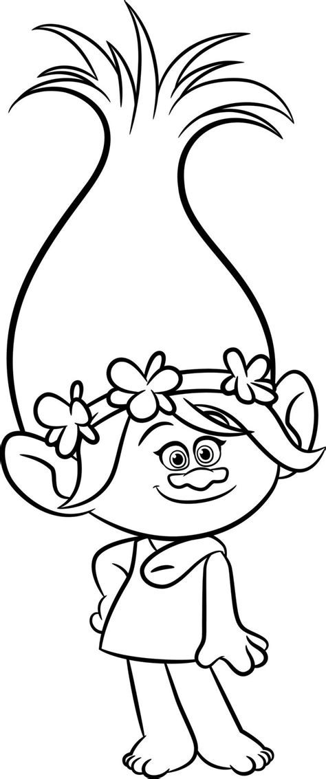 Amazing Trolls Coloring Pages | Poppy coloring page, Cartoon coloring ...