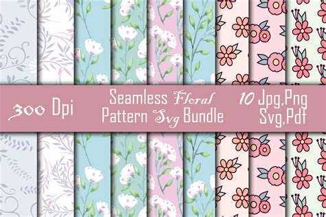 Seamless Floral Pattern Svg Bundle Graphic by Creative Design Store ...