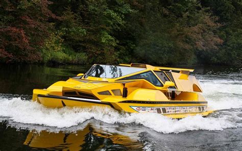 The HydroCar Is a 2-in-1 Hot Rod/Speedboat in Corvette Yellow Scout 800 ...