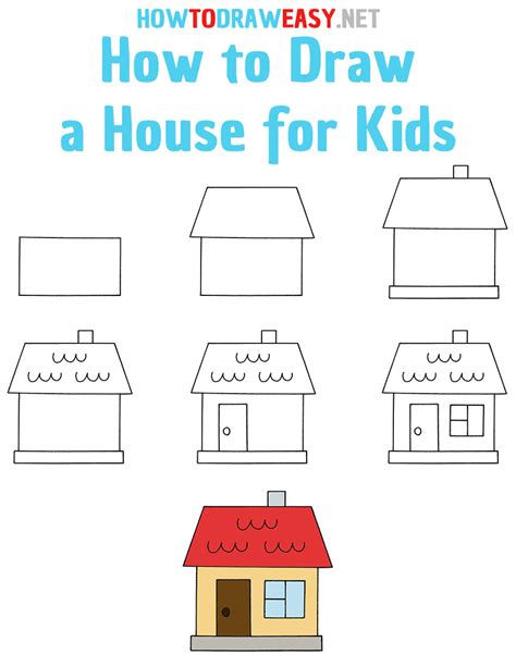 How To Draw A House For Kids Step By Step