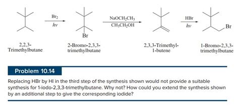 Solved Br2 NaOCH2CH3 CH CH2OH HBr hv hv Br 2,3,3-Trimethyl | Chegg.com