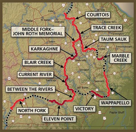 Missouri Hiking Trails Map | Tourist Map Of English