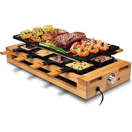 Amazon.com: CUSIMAX Raclette Grill Electric Grill Table Portable 2 in 1 ...