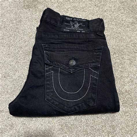 True Religion Men's Black Jeans | Depop