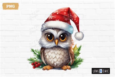 Christmas Owl Clipart PNG Graphic by Sabuydee Design · Creative Fabrica