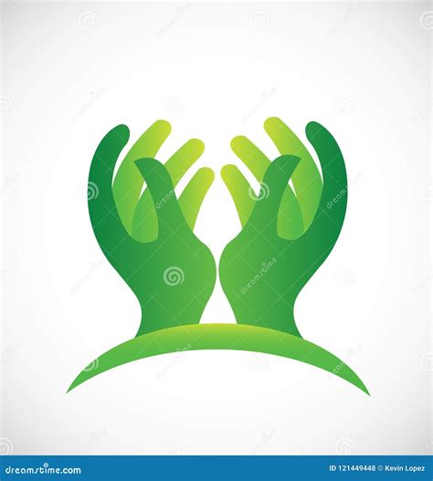 The Hands of Hope Icon, Green Vector Symbol Stock Vector - Illustration of charity, icon: 121449448