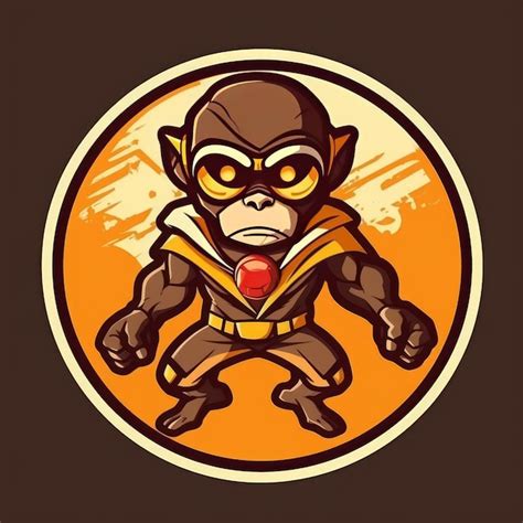 Premium AI Image | monkey superhero vector sticker